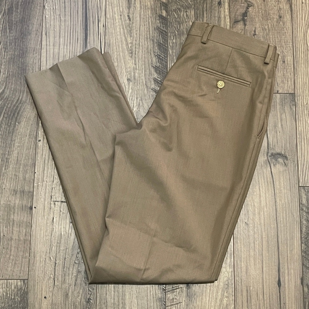 Lauren Ralph Lauren Men 30x30 Tan Brown Flat Front Straight Dress Pants Trousers